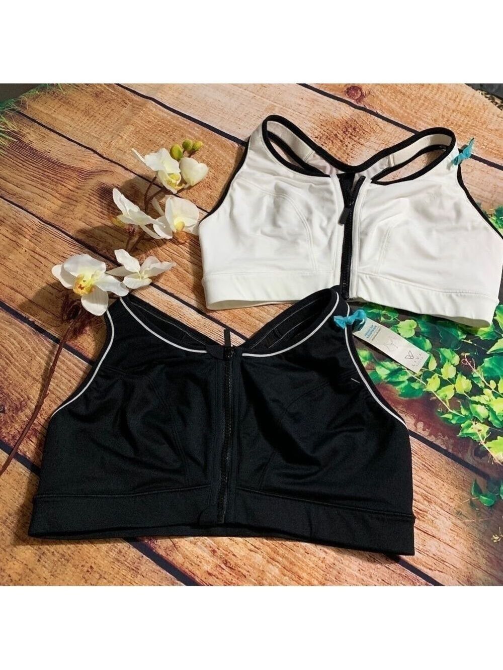 2 LIVI ACTIVE FRONT ZIP RACERBACK WORK OUT TOPS